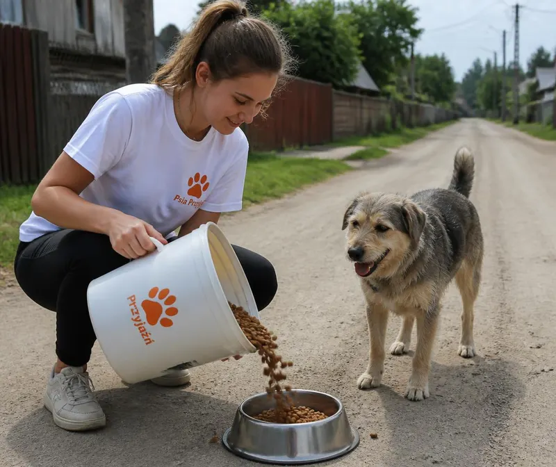 Pies ze schroniska patrzący w obiektyw